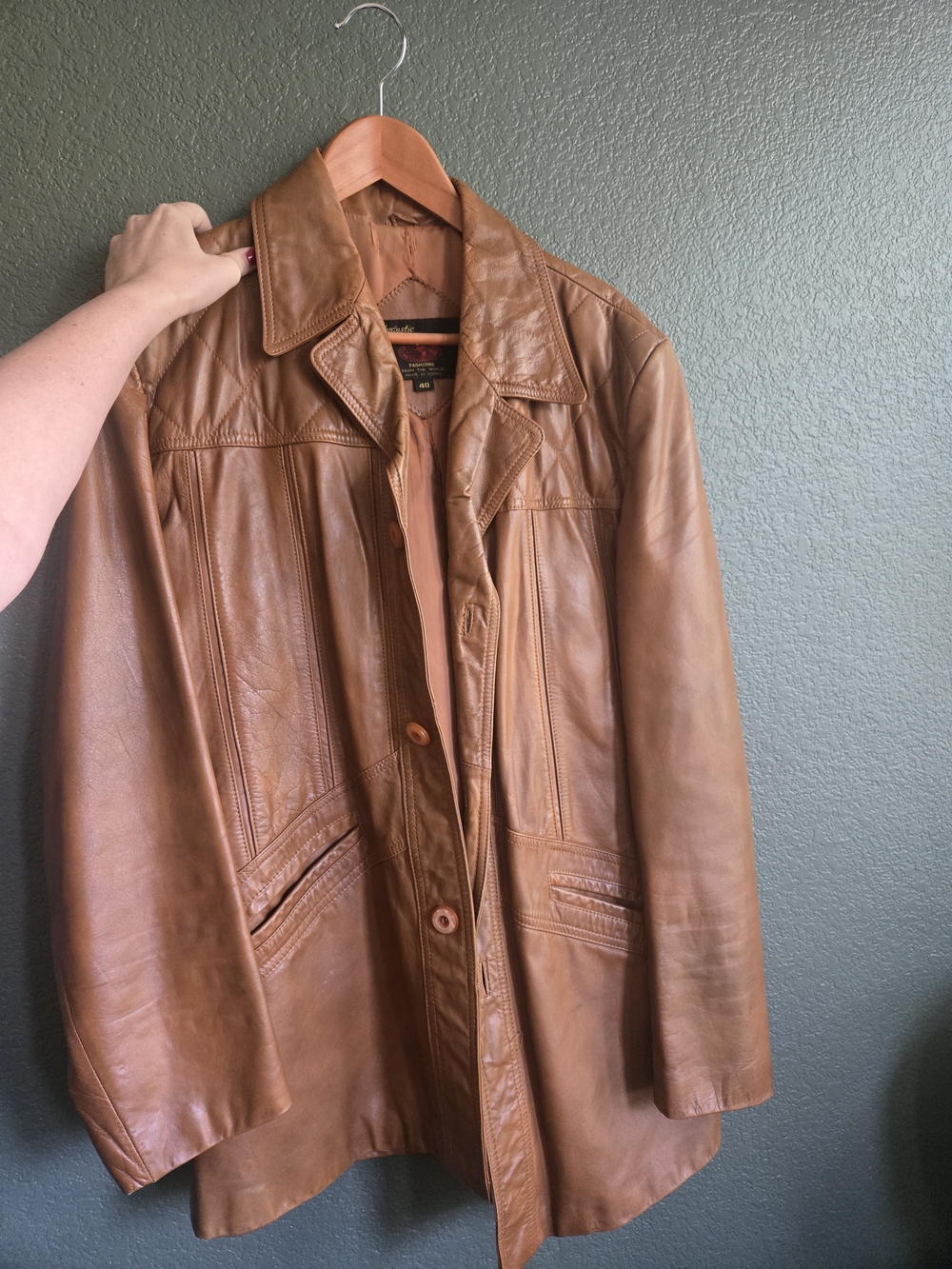 Vintage Leather Jacket Brown Size 40